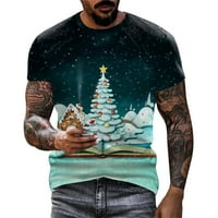 Yubnlvae Muške modne božićne majice SSports ffitness na otvorenom 3D digitalni ispis majica kratkih