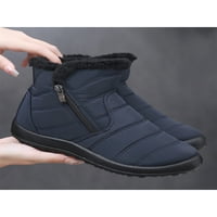 Gomelly dame čizme za snijeg plišani zimski čizme patentni zatvarač toplo čizme Udobni patlić za hodanje cipela za hodanje plave 8
