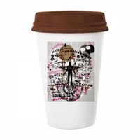 Graffiti Street Flower ljudski uzorak šalica kava pijenje za piće Keric Cup poklopac