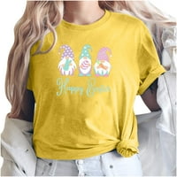 Ženski vrhovi zečja grafička majica Funny Pismo Ispis TEE majica kratki rukav bluza vrhovi sretni uskrsni