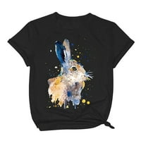 Utoimkio Happy Easter Majica za košulje za žene za ženski klirens kratki rukav Tors Ljetne t majice