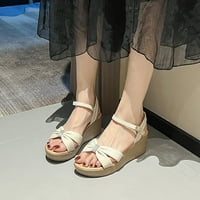 DMQupv sandale za žene čipke udružene sandale debele sšiljene etničke stile klizne cipele klizne sandale