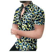Muškarci Hawaii Štiska majica Muška proljetna ljetna moda Ispisani casual rever gumb s kratkim rukavima