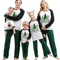 Xkwyshop Božićna porodica Pajamas Podudarni set Božićno drvce Ispis vrhovi pletene hlače za spavanje