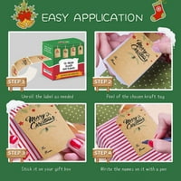 Felirenzacia Božićno drvce Kraft papir naljepnica za odmor Samoljepljiva poklon oznaka