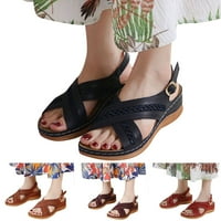 DMQupv platformne sandale za žene Veličina Jednostavne kaiševe čvrstog u boji Sandale kline sandale