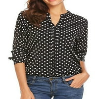 Košulje za žene V izrez Dugi rukav Radni ured za majicu Dame Fashion Polka Dots