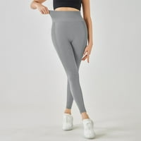 Zakon sada! Himeway gamaše za žene ženske joge hlače HIP prozračne joge nose utečene sportske sportove u obliku struka, žene sive s