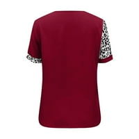 Ženske majice Majice kratki rukav modni O-izrez Tops Leopard tiskani Ležerne prilike za slobodno vrijeme
