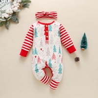 Dječaci BodySuits Baby Božićni prugasti patchwork ramper kombinezon set outfit