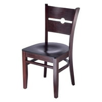 Lolly Back bočna stolica u tamnom mahagoniju sa drvnim sjedalom
