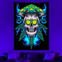 Halloween Skull Hippie Boho luminozna tapiserija Psihing Blacklight Tapistry Fantasy Black Light Tapisestry