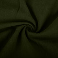 TOQOT Ženska kaprilosna kafir pamučna posteljina od punog boja Ljeto s džepovima Elastična provjera struka JOGGERS zelena veličina 12