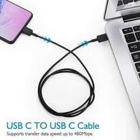 Super brzi punjač, ​​Watt PD 3. USB C TIP C Punjač za CAT S Flip sa 3. FT USB C do USB C kabla - crna