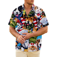 Muška dječakov gumb dolje majice Slim-Fit Short rukav patriotsku majicu Casual Hawaiian Summer Aloha Plaže Majice za odmor, -8xl