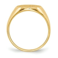 14k žuti zlatni prsten za bend 15.5x Zatvoreno leđa Muške, veličina 8