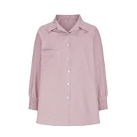 Jesenske košulje za žensko dugme dolje plairano bluza trendy poslovna casual jakna plus veličine