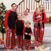 Gosuguu Božićne pidžame za obitelj podudaranje porodičnih setova božićni casual tiskani vrh sa donjem odjećom Početna Nosite božićne pidžame Clearance Božićni pokloni crni xl