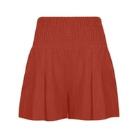Žene casual ljetne kratke hlače udobne elastične visoke strukske kratke hlače narančice