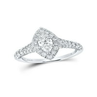 Jewels 14kt bijeli zlatni ženski Marquise Diamond Halo Bridal Wedding Angažman prsten 1- cttw