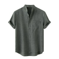 Amtdh Muška uredna baza zazor kratkih rukava kratki rukav, casual modna bluza Vintage modna ljetna odjeća