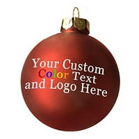 Prilagođeni personalizirani ispisani u punom boju Crveni okrugli kuglični božićni ukras za ukrašavanje poklona sezonski ukras