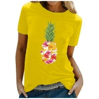 Štedne majice za žene Ženske ljetne modne modne vrhove Crewneck Cosy bluza kratka rukava s kratkim rukavima