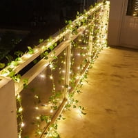 Ivy vino svjetla, umjetni Ivy Garland sa LED žičarima, viseći lišće sa bajkama za spavaću sobu, popločani