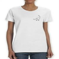 Dinosaur skica majica-majica -sMartprints dizajni, ženski 4x-veliki
