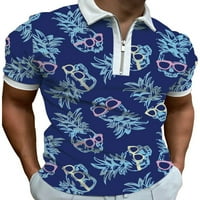 Niuer Muške ljetne vrhove prugaste majice Polo majica kratkih rukava Atletski pulover rever za bluzu u stilu d S