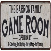 Barron Family Game Room Seoski metalni znak 108240042538