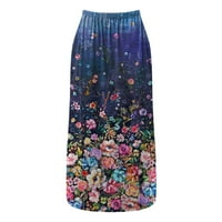 Žene Ležerne ljetne cvjetne tiskane haljina bez rukava u šuplju Out O izrez Loose Beach kratka mini
