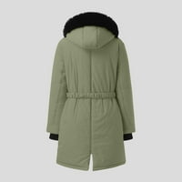 Ženska Y2K jakna plus veličina dnevna zimski ovratnik na dugih rukava Vintage zgušnjavati topla kapuljača debela podstavljena gornja odjeća Veliki ogrlica kaput