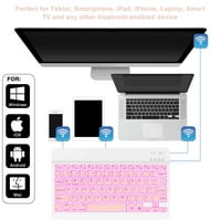 U lagana ergonomska tastatura sa pozadinskim RGB svjetlom, multi uređaj tanka punjiva tastatura Bluetooth 5. i 2,4 GHz stabilna priključna tastatura za Oppo jastučić