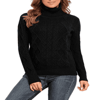 PrettyGuide ženski džemper s dugim rukavima kabel dugih rukava džemper pulover vrhove
