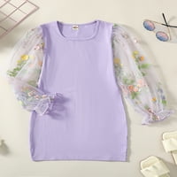 MA & Baby Little Girl Ljeto pletene haljine cvjetne vezenje mreže dugih rukava