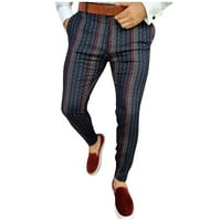 Muške hlače Ležerne pruge Striped Ispiši mršave olovke pantalone hlače elastične hlače hlače hlače za
