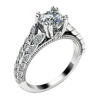 Heiheiup Fashion Full Diamond Love Imitacija cirkonskih prstena za angažman prsten Nakit Pokloni Žene
