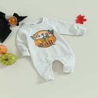 Amiliee Newborn Baby Boys Girls Halloween Kombinezon, bundeve Print BodySuit dugih rukava, 0 mjeseci