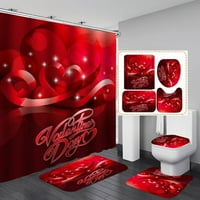 Set Happy Valentines Dnevne zavjese za tuširanje setovi romantične kupaonice sa neklizajućim prostirkima