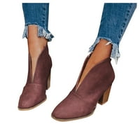Luiyenes Fahsion čizme Kožne čizme Ženske kratke slagane cipele na petu čizme čizmama za žene
