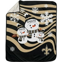 New Orleans Saints 60 '' 70 '' Snowman Sherpa Holiday bacaj