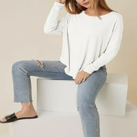 Ženski izrez dugih rukava za dugi rukav obični majica Casual Labava mekani bluza Tuničke majice S-2xl