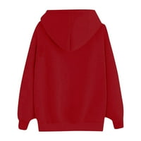Duksevi Fatuov za žene s dugim rukavima uzorak za ispis Trendy casual labav fit crvena bluza xxl
