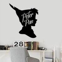 Peter Pan Cute Peter Pan Disney film Silhouette Crtani vinil zidna umjetnička naljepnica Zidna ukras za ukrašavanje doma zidne dječake Djevojke Soba PlayOpresija Zidni dekor Décor Dizajn Veličina dizajna