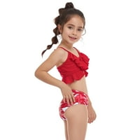 TODDLER Baby Kids Little Girls Ruffles Cvjetni dva kupaće kostim kupaći kupaći kupaći kostimi Bikini set