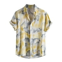 Odeerbi Havajska majica za muškarce Grafičke majice Majica kratkih rukava Patchwork Ljeto casual gumb