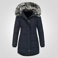Dabuliu Winter FAUX- 'CAPTString kaput topla za zimsku modnu kapuljaču Fleece jaknu kaput unutar vitkih
