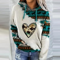Hoodies za žene plus veličina Aztec Etničko stil XXL Quarter zip pulover Dugi rukav Western V izrez
