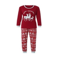 Binpure Christmas Obiteljski Pajamas Set, The Deer Print Majica + pantalone Romper Pismo Ispis